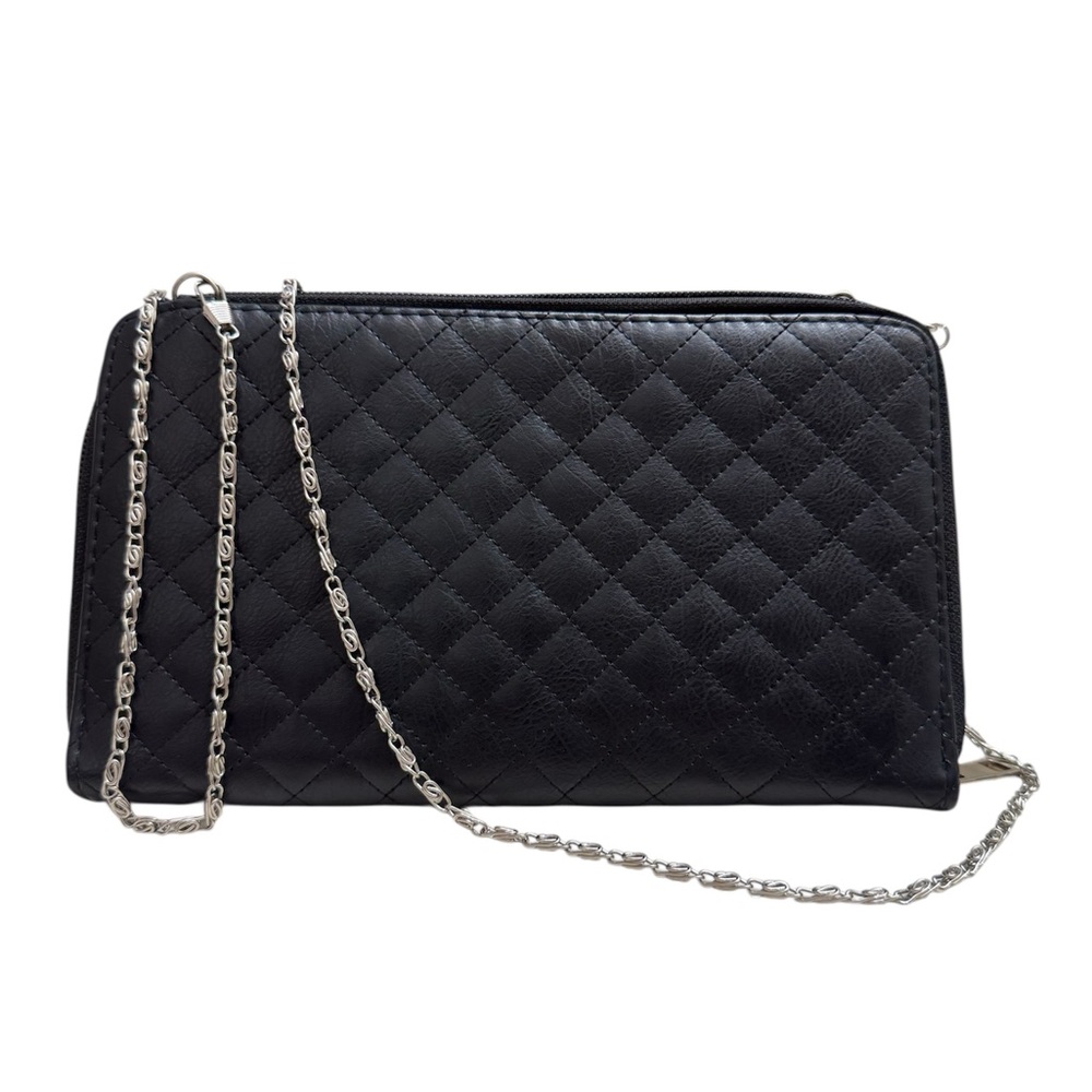 Black Quilted Chain Multipurpose Bag- Wristlet, Clutch or Crossbody